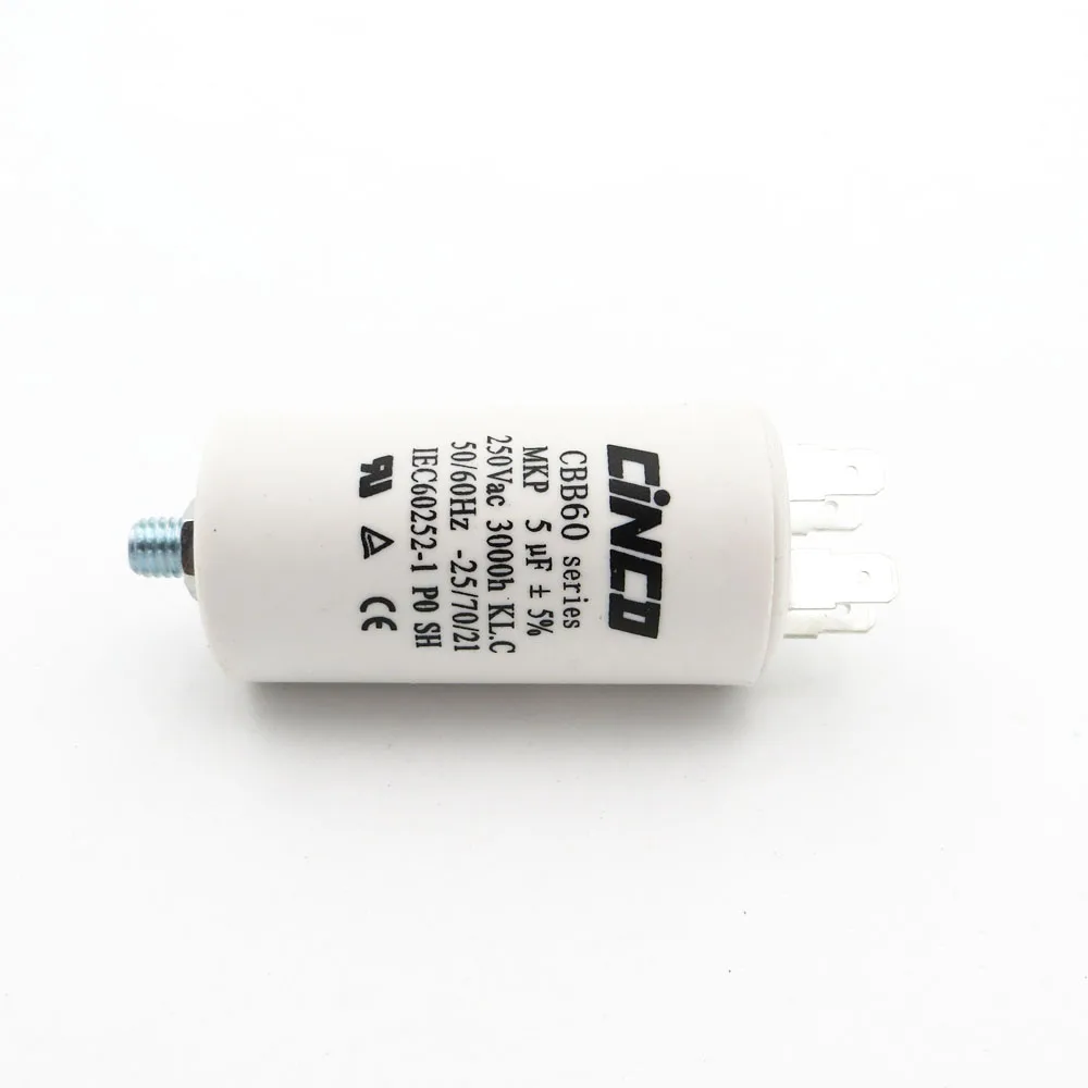 Двойной Faston Ac 250V 220V 5MFD 250VAC CBB60 двигатель ходовые конденсаторы 4pin SH DB Водяной насос