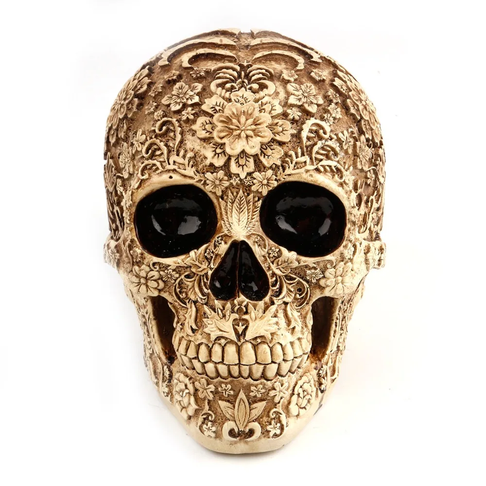 

White Antique Sculpture Human Skull Planter Garden Storage Pots Container Macetas Decoration Flower Pot For Home Decor