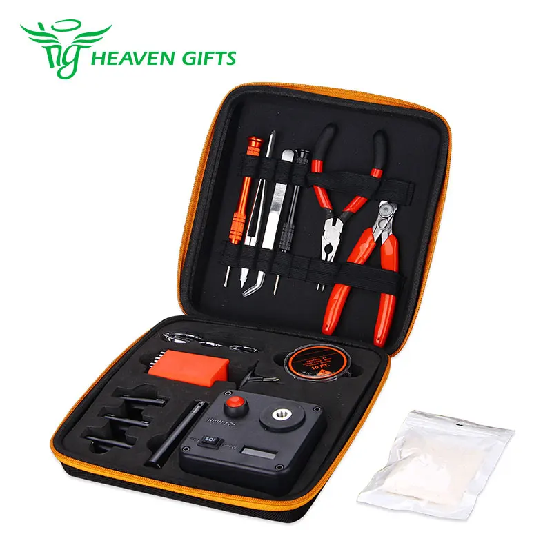 

E-cig DIY Tool Kit V3 Coil Deck Base Tweezers Pilers T-Screw Organic Cotton Wires for RBA Atomizer RTA RDA RDTA Vape Accessories