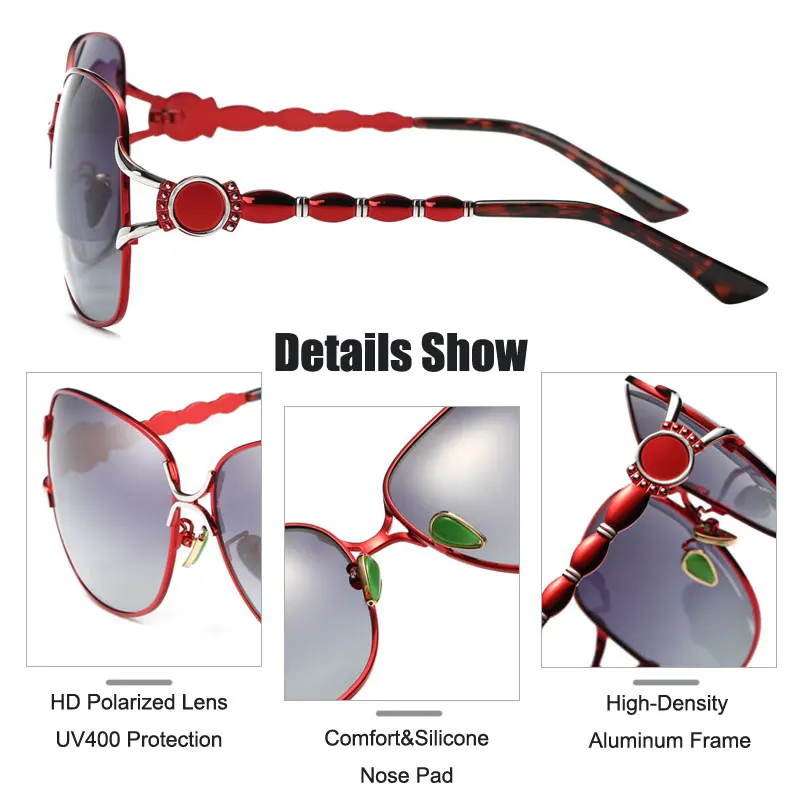MYMARCH BRAND DESIGN Fashion Polarized Sunglasses Women Luxury Designer Metal Frame Glasses Oversized High Quality Oculos UV400
