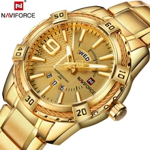 NAVIFORCE Топ люксовый бренд мужские золотые часы мужские часы Дата Неделя наручные часы модные современные повседневные бизнес Relogio Masculino