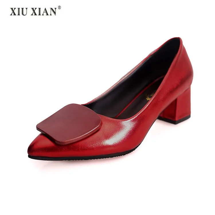 Women Shoes High Heel Wedding Shoes Black Heels Basic Square Heel