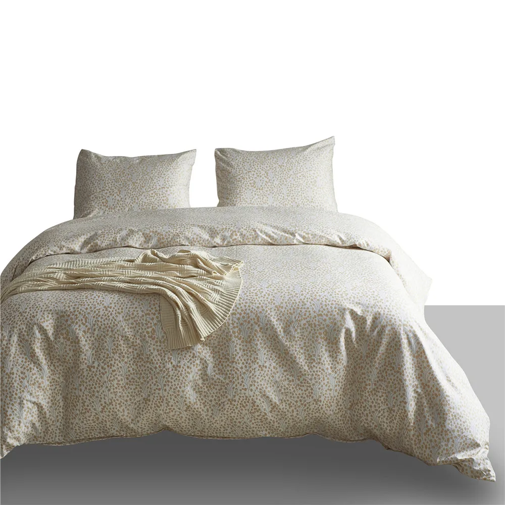 

Small Print 100% Cotton 2/3Pcs Home Textile Bedding Sets Duvet Cover Pillowcase Linen USA UK Single Double Twin Queen King Size