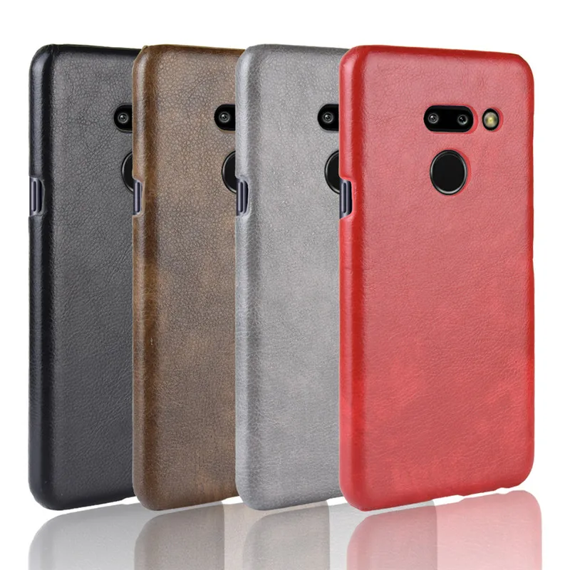 For LG G8 ThinQ phone Case luxury style Litchi Hard PU Leather shockproof Cover LM-G820N case Back |