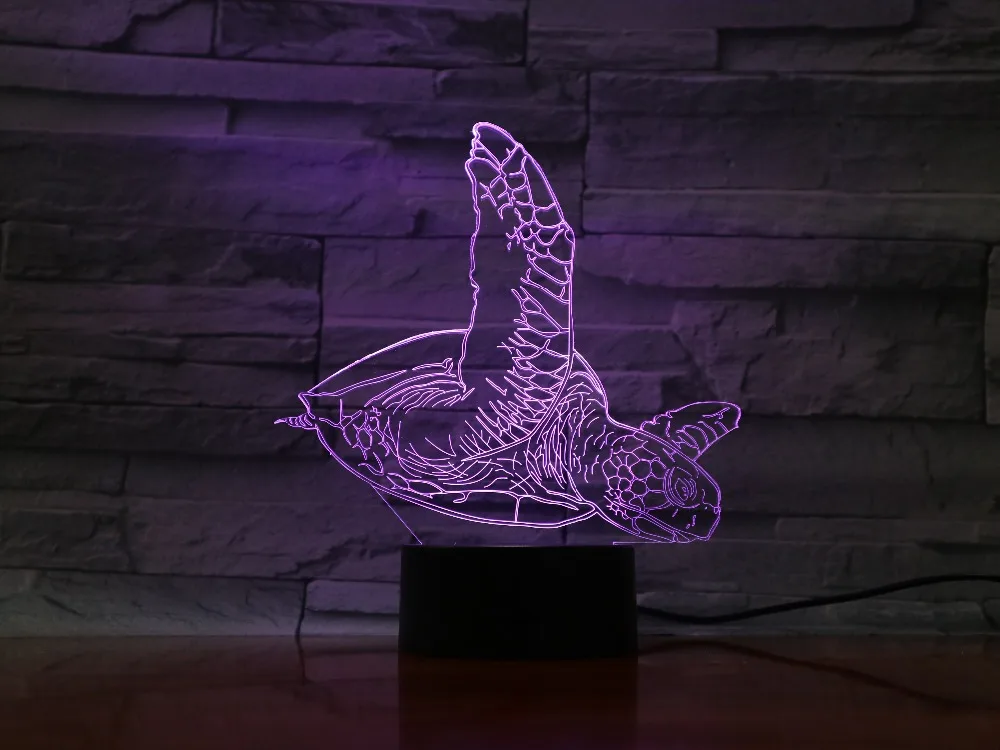  3D1344 Sea Turtle 3D LED Light Desk Table Halloween Decoration Father Gift Kid Graduation Holiday U - 32877398336