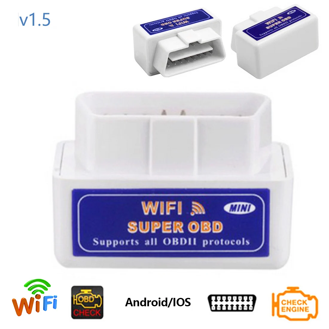 

Dewtreetali V1.5 ELM327 PIC18F25K80 Chip Auto Code Reader ELM 327 Scanner WIFI for Android IOS ELM327 V 1.5 Car Diagnostic Tool