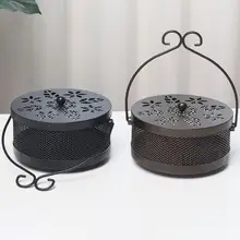 Товары для украшения дома, инновационный Портативный железный держатель для москитной катушки, чехол, полый антиобжимной садовый держатель для москитной катушки