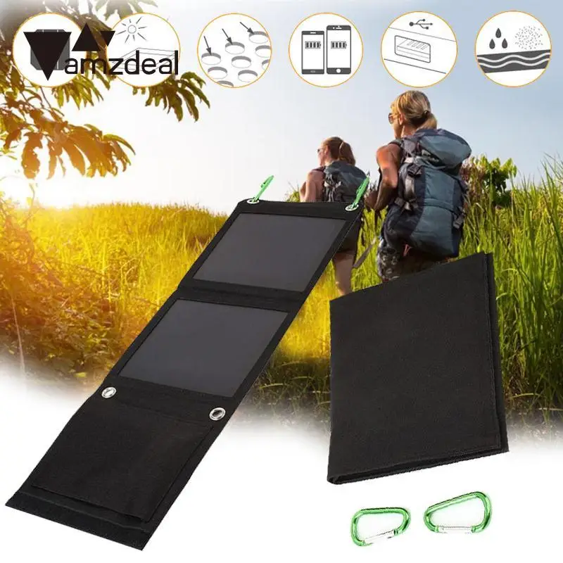 

amzdeal New 8W Flexible Folding Monocrystalline Sunpower Solar Panel Battery Charger Travelling Outdoor Powerbank DIY Solar Cell