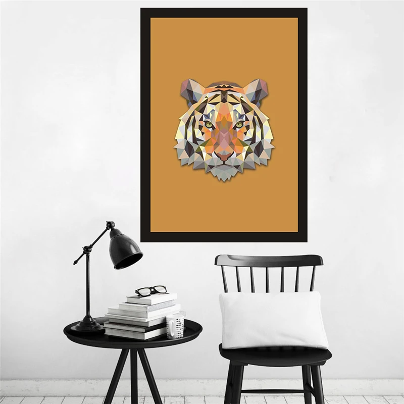 

HAOCHU Modern Abstract Tiger Head Wall Pictures On the Canvas Nordic Wall Art Print Poster Home Decor Unique Gift Artwork