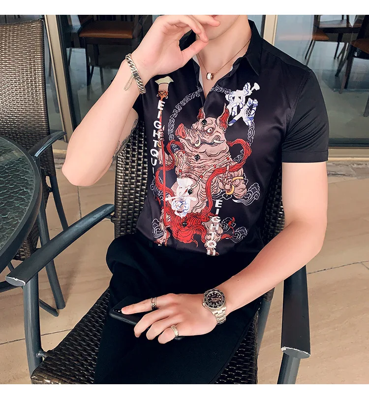 Мужская летняя рубашка Social Slim Fit рубашки для мальчиков для мужчин s клуб Пром Camisa Masculina Ropa De Hombre повседневные рубашки