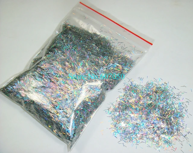 50g Bag Holographic Laser Silver Color Shining Nail Glitter Strips 50g Bag Holographic Laser Silver Color Shining Nail Glitter Strips Powder For Diy Art