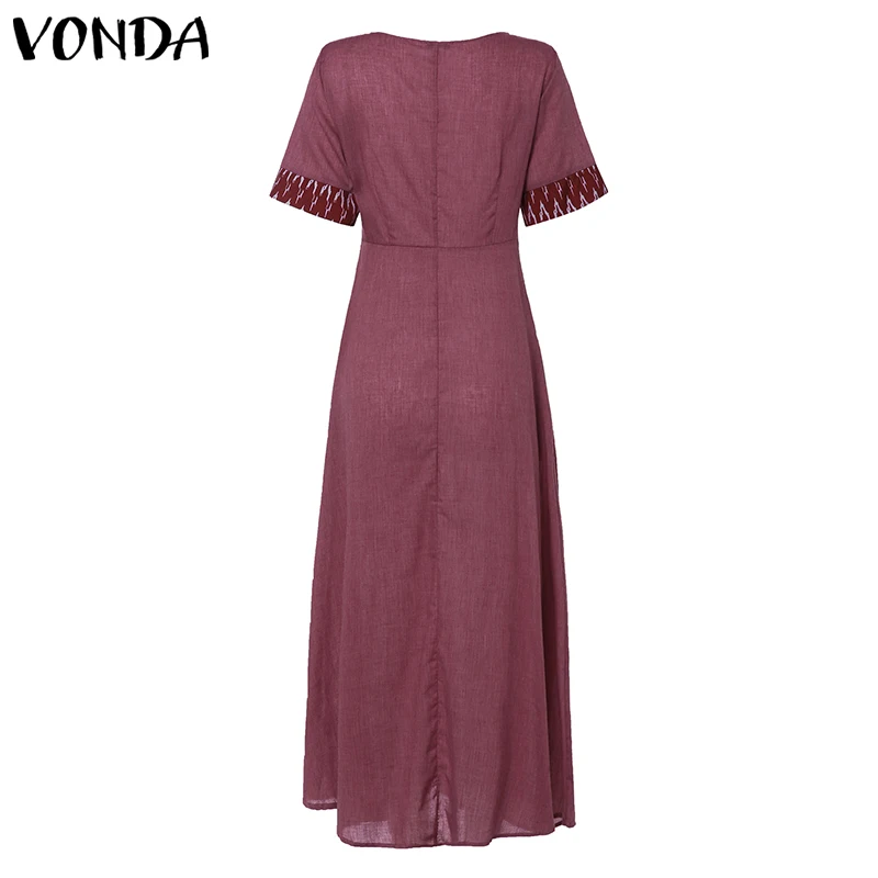 Платья для беременных,, VONDA, макси, длинные платья, женские, одноцветные, сексуальные, повседневные, короткий рукав, Robe Femme Pregnants, платье размера плюс
