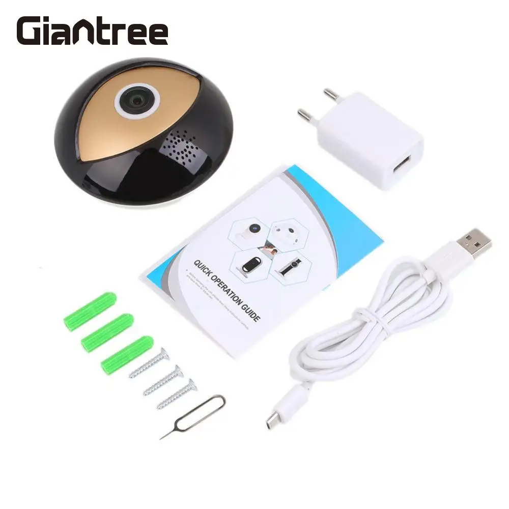 Giantree 360 градусов IP панорамный фотоаппарат рыбий глаз HD WiFi видеоняня домашняя