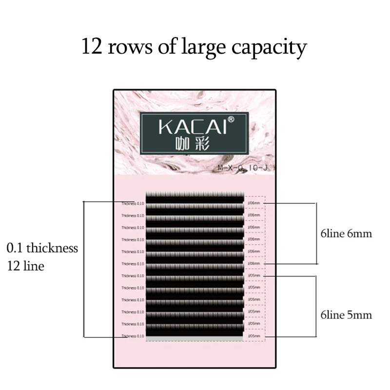 KACAI удлинитель для бровей 0,10 толщина J Curl 5 мм 6 мм удлинитель ресниц для бровей, Мягкие Накладные ресницы для нижних ресниц