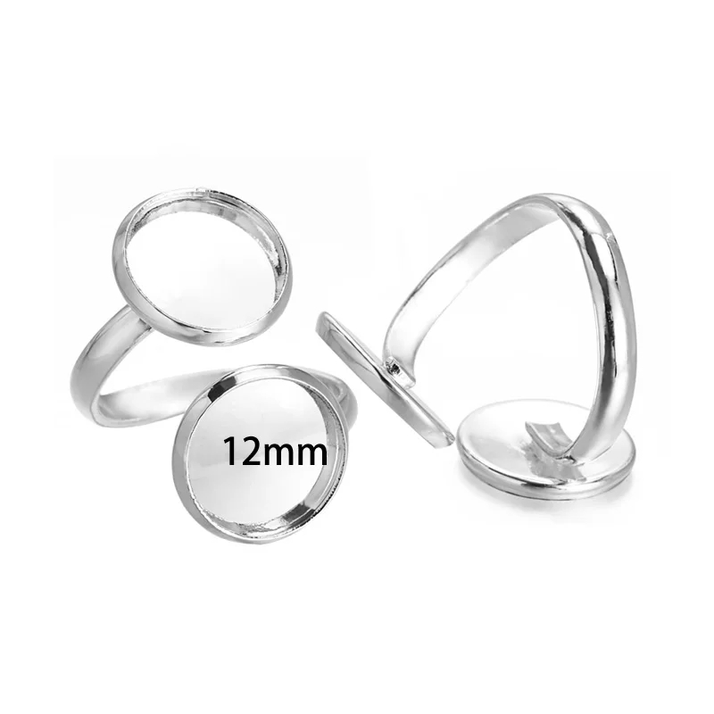 10 шт. регулируемая основа для кольца 12 мм|ring base|blank ring base12mm glass cabochon |