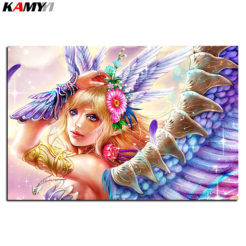 

5D Diy diamond painting cross stitch angel with wings Full Square Diamond embroidery Needlework Rhinestone Mosaic Crafts B617