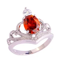 2015 Fashion New Party Jewelry Red Garnet 925 Silver Ring Size 6 7 8 9 10 Fascinate Women Free Shipping Wholesale