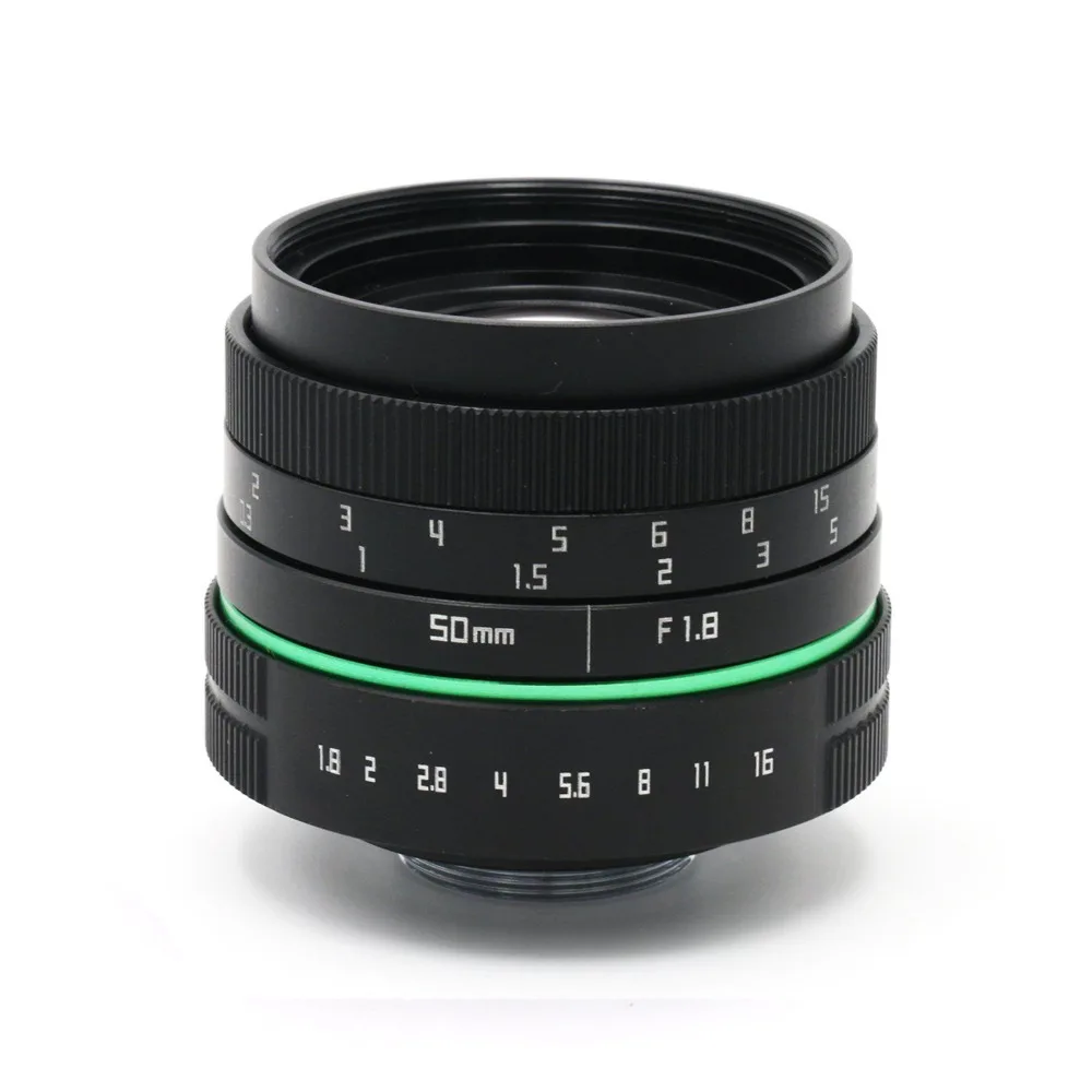 Новый зеленый круг 50 мм f/1 8 C крепление CCTV объектив камеры (V2) для Canon EOS M EF