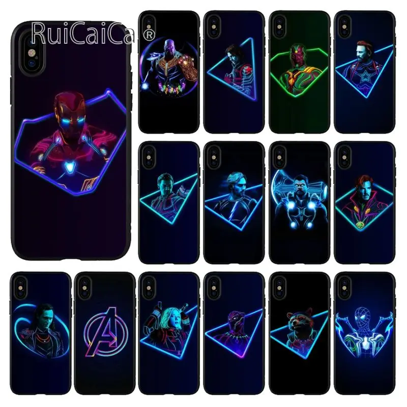 

Ruicaica Marvel Avengers Endgame Smart Cover Black Shell Phone Case for Apple iPhone 8 7 6 6S Plus X XS MAX 5 5S SE XR Cover