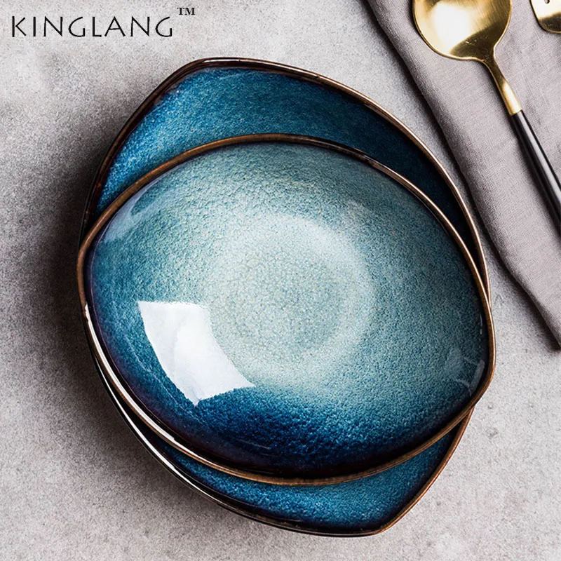 Керамическая посуда KINGLANG Blue Eye Kiln с глазурью, набор посуды для льда|Чаши|   | АлиЭкспресс