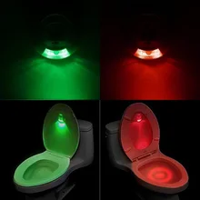 LED Toilet Night Light PIR Motion Sensor Activated Backlight For Toilet Bowl Bathroom Red&Green Color Sensor Light Nightlight