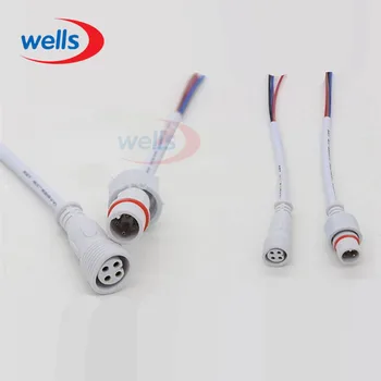 

50 pairs 4 Core White Waterproof pigtail;20cm long each;male and female;male connector's diameter:13.5mm