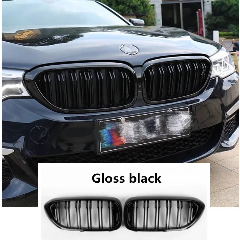 

A Pair G30 M5-Style Kidney ABS Plastic Gloss Black Auto Car-styling Front Racing Grill Grille for BMW G30 G38 New 5 Series 2018