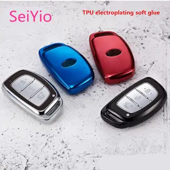 

SeiYio Car key ring cover case for Hyundai MISTRA Elantra Tucson Leadong Verna fashion car cover for Hyundai key