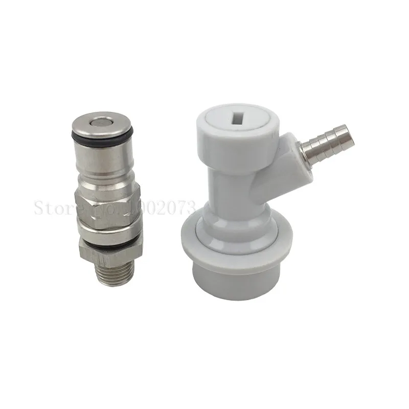 Cornelius Brew Keg Ball Lock Post with 14'' Bulkhead - Liquid and Gas kit with Ball Lock Quick Disconnect Bar Accessories (3)