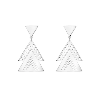 

Wholesale Silver Color Pave Pyramid Earrings Women Vintage Jewelry Brinco Masculino Stainless Steel Stud Earring Christmas Gift