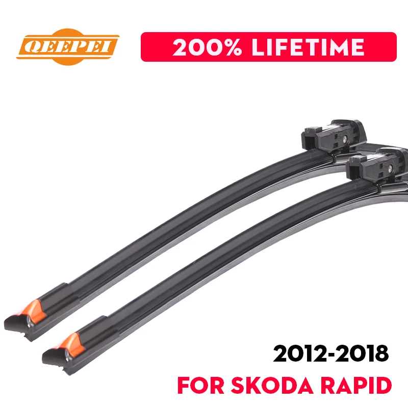 QEEPEI Replace Wiper Blade For Skoda Rapid 2012-2018 Silicone Rubber Windshield Windscreen Wiper Auto Car Accessories