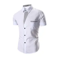 2018 новый модный бренд Camisa Masculina рубашка с короткими рукавами для мужчин корейский Тонкий Дизайн Формальное повседневное мужское платье