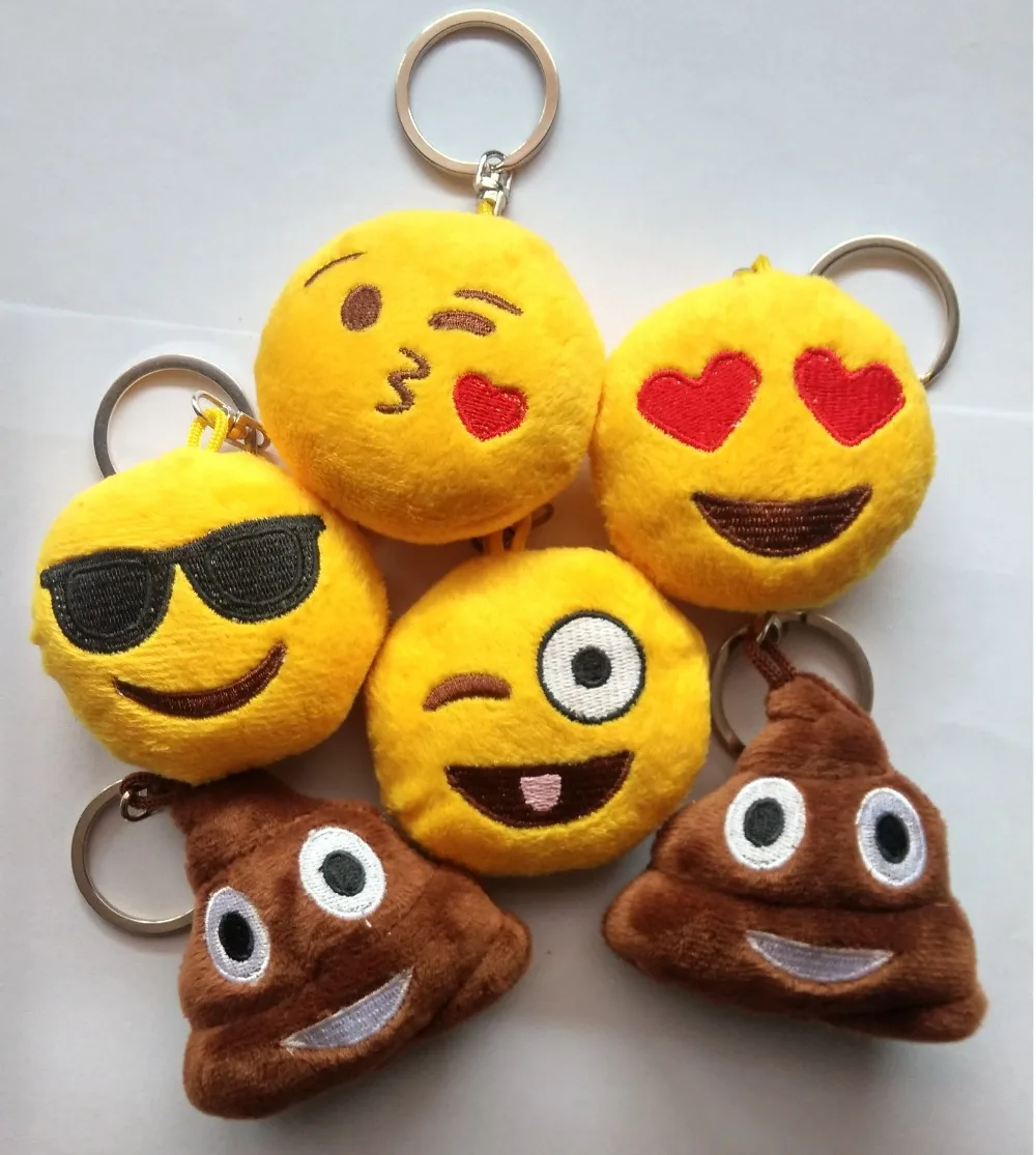 Лидер продаж уникальные Дизайн 6 Стиль симпатичный телефон emoji брелок смайлик брелок Желтый Подушки плюша мягкая игрушка Брелоки ювелирные