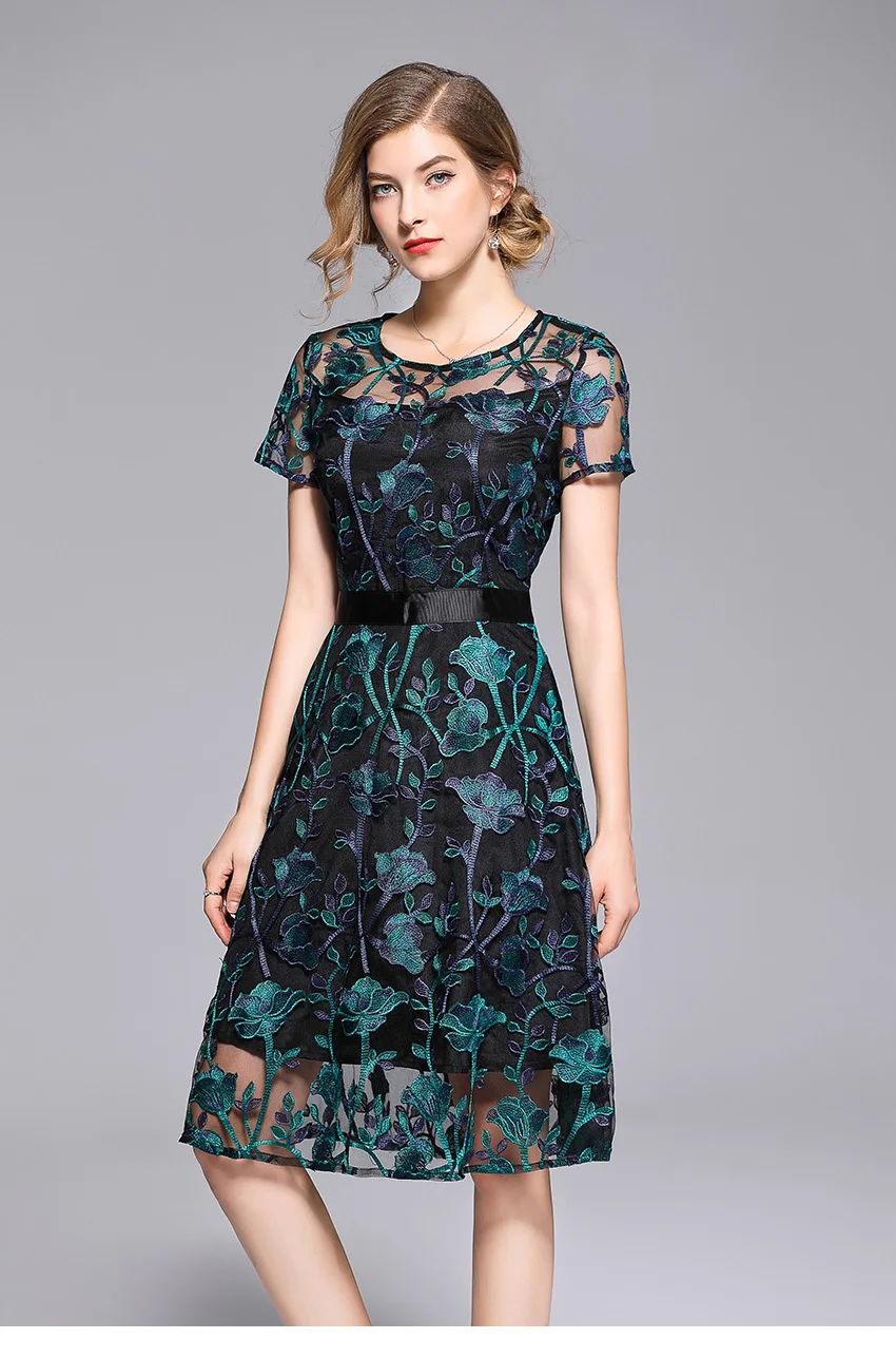 FGLAC, летнее женское платье,, винтажное, модное, элегантное, узкое, с коротким рукавом, с вышивкой, для вечеринки, платья с отверстиями
