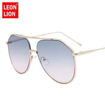 

LeonLion 2019 Metal Ocean Lens Sunglasses Women/Men Oval Glasses Eyewear Luxury Retro Vintage Mirror Oculos De Sol Feminino