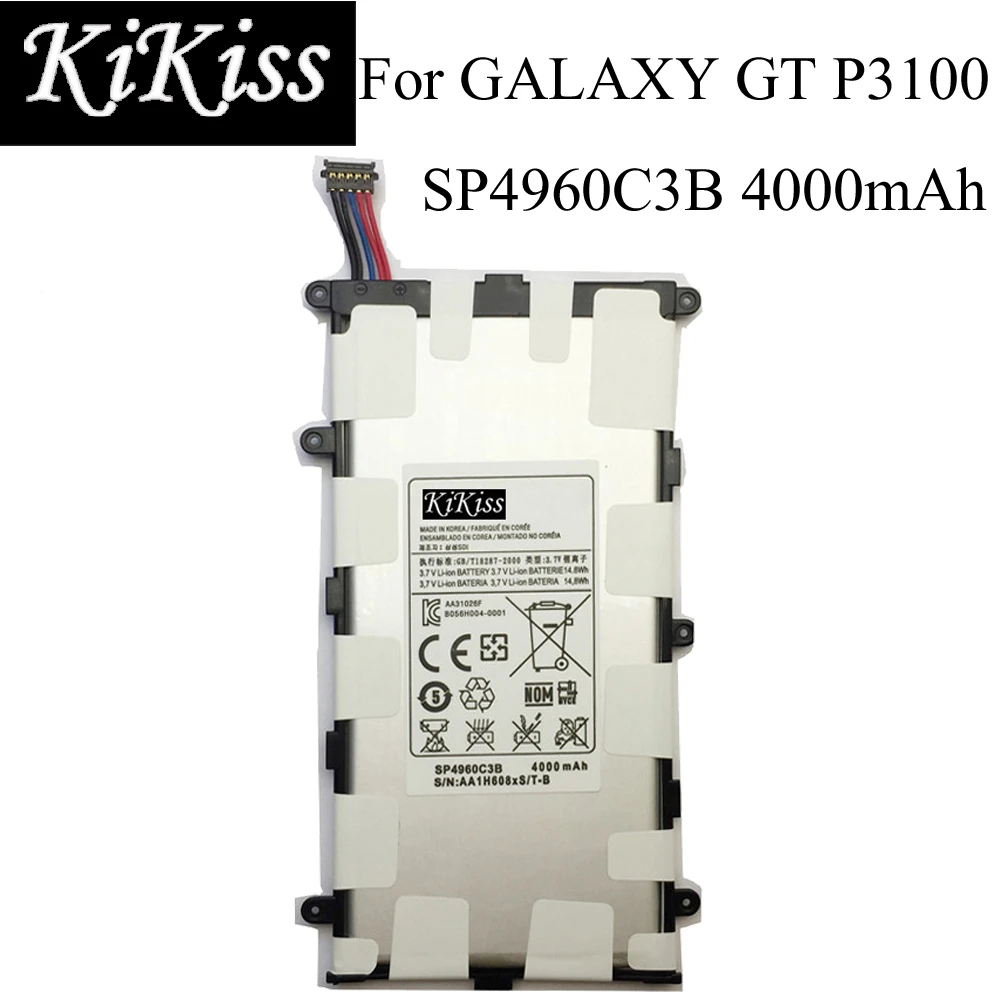 

KiKiss Replacement Battery SP4960C3B For Samsung GALAXY Tab 7.0 Plus P3110 P3100 P6200 P6210 Tablet Battery 4000mAh