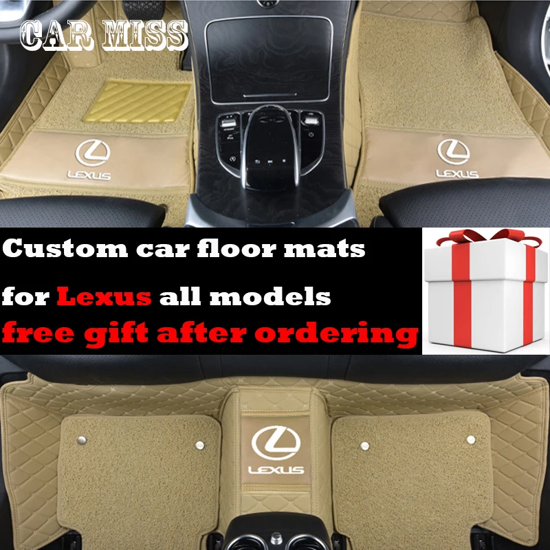 

custom Double layer logo car floor mats for lexus nx lx470 IS350 LS RX GS CT GX LX RC RX300 LX570 RX350 All Models car mats