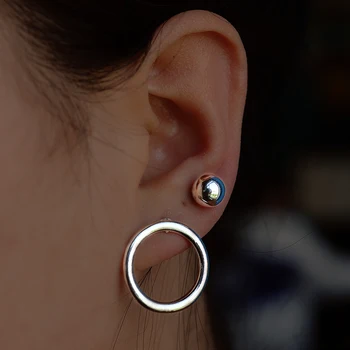 

MIARA.L 4 pairs Simple Round Alloy Earrings Set Multicolor Rose Gold Small Earrings
