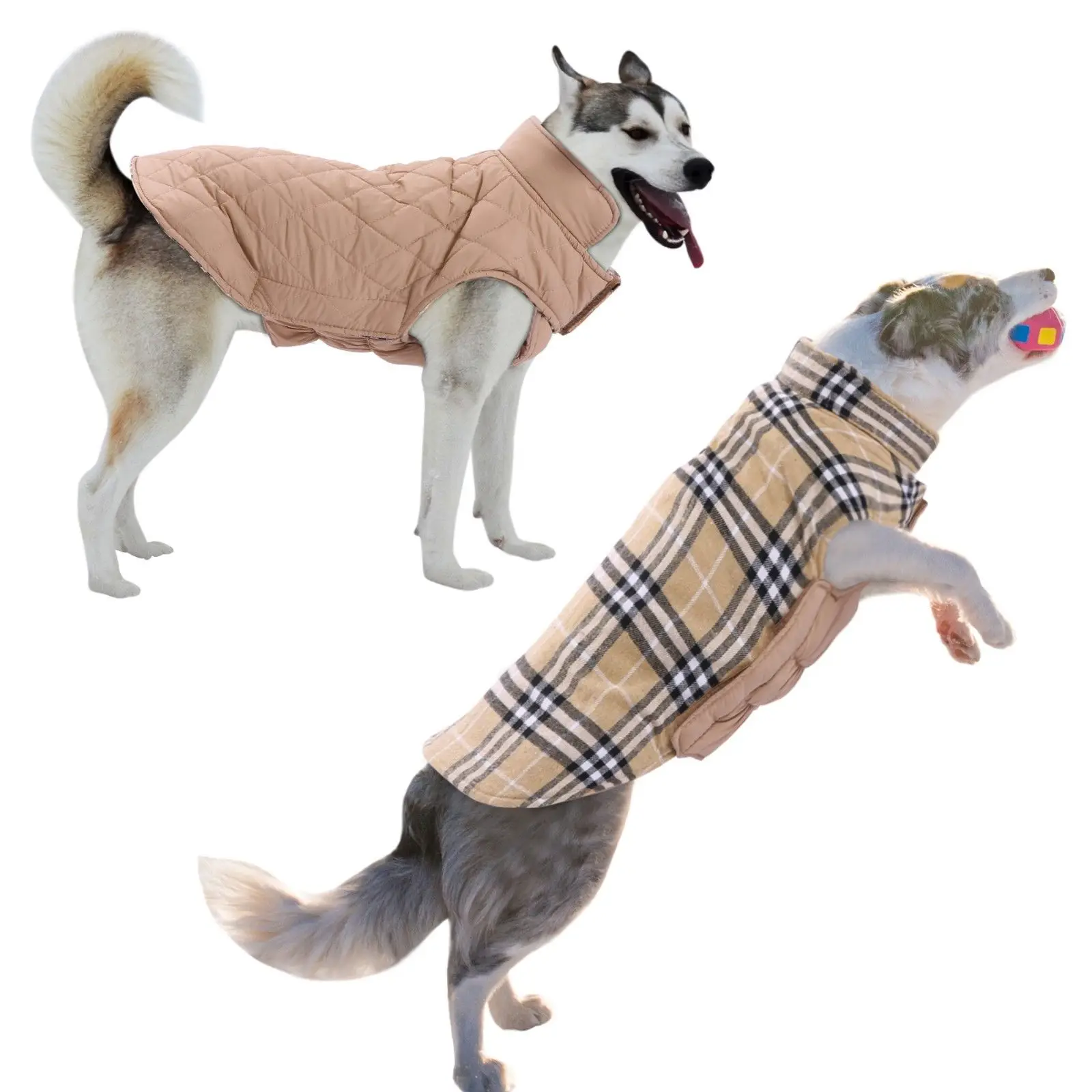 Курта для собак Водонепроницаемый одежда маленький большой S-XXL жгут зима Двусторонняя теплая ветровка жилет для животных зимнее пальто для собак