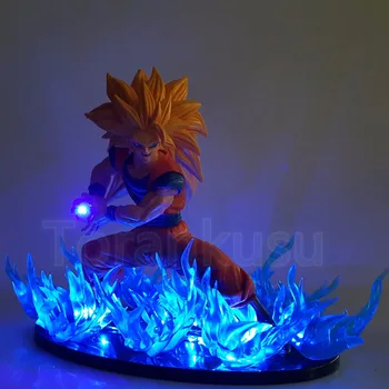

Dragon Ball Z Action Figure Son Goku FES Super Saiyan 3 With Blue Fire Led Light DIY Display Toy Dragon Ball Super Goku DIY184