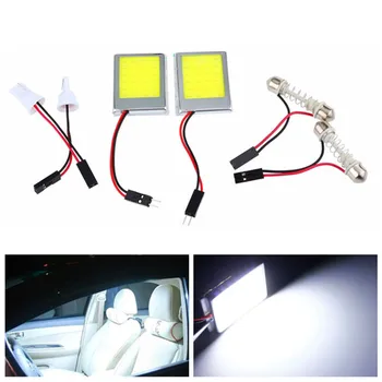 

T10 BA9S Festoon Dome 24 SMD LED Car Auto Interior COB Leds Panel Reading Light Lamp Bulb White 12V