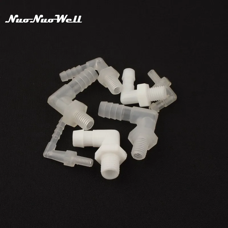 8pcs NuoNuoWell M6M12 Thread 90 Degree Pipe Elbow Connector Aquarium