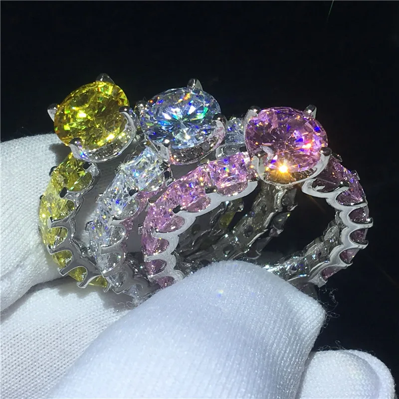 

Vintage Court ring 925 Sterling silver 7mm AAAA Zircon cz Statement Wedding Band Rings for women Bridal Finger Party Jewelry