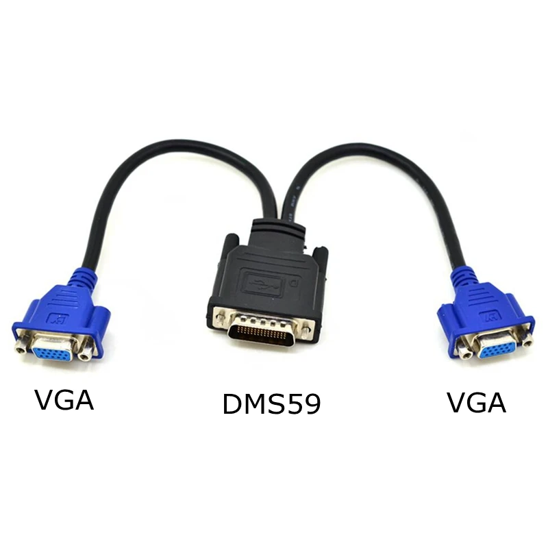 Merssavo DMS-59 vers Dual VGA Y-Splitter Câble Câble DVI 59-pin mâle vers 2 VGA Femelle Câble Adaptateur Vidéo 