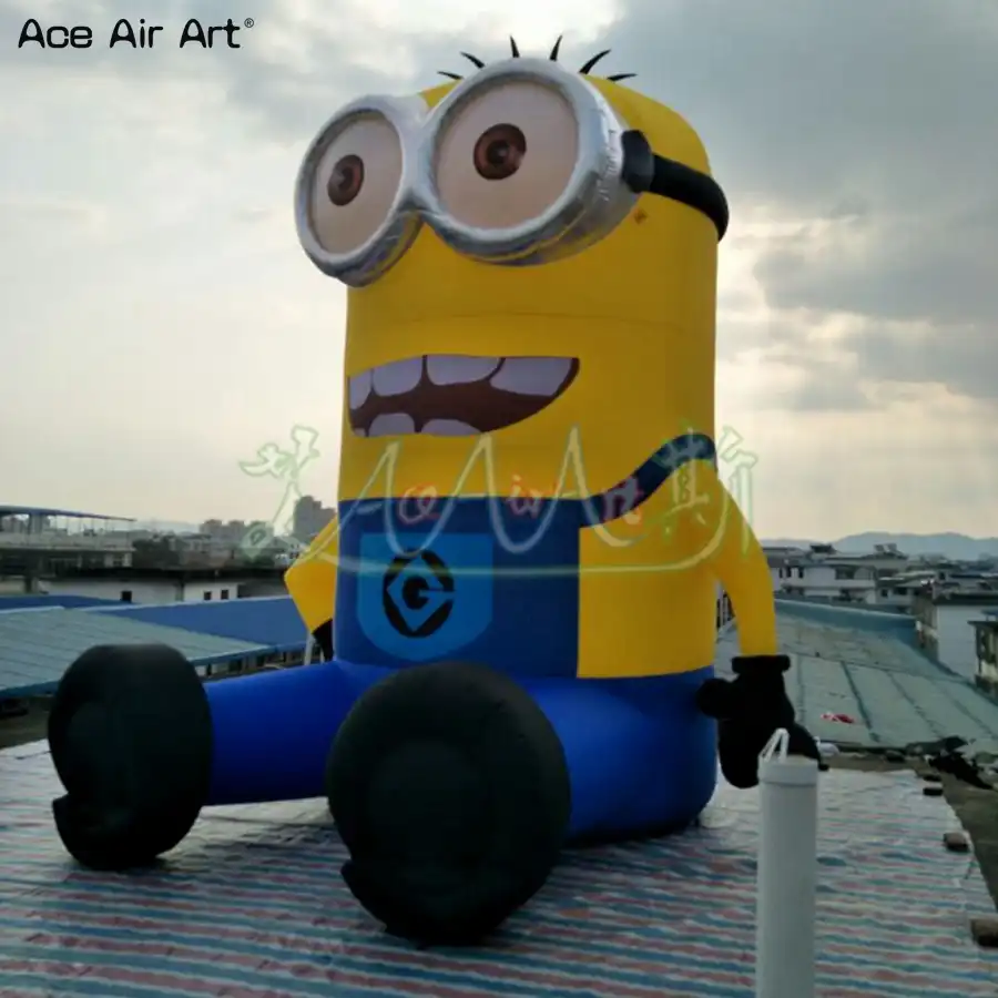 Minions Gonflables De 5m Ballon Assis Modele De Dessin Anime Souffle Ballons Jaunes A Vendre Aliexpress