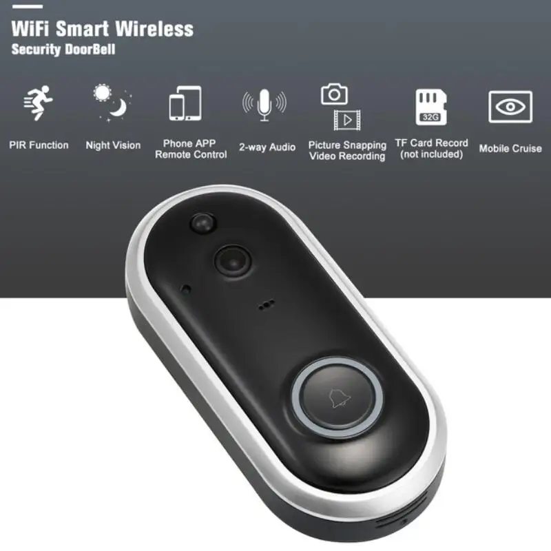 

WIFI Wireless Visual Cloud Storage Smart Doorbell Mobile Phone APP Remote No Miss Visitors From Anywhere