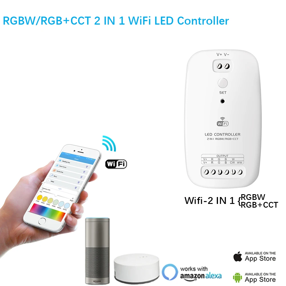 Беспроводной Wifi светодиодный контроллер RGBW RGBCCT светодиодные полосы света умный