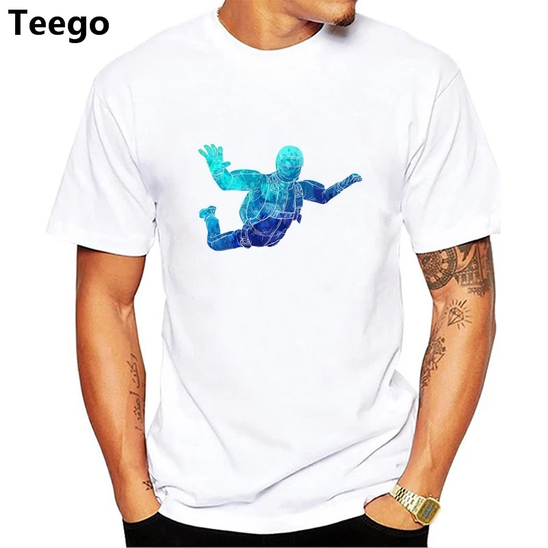 

T Shirt Famous Skydiver Davinci Front Printed T-Shirt Parachute Jumping Man Relaxed Fit Tee Shirt Male Funny Round Neck Cotton