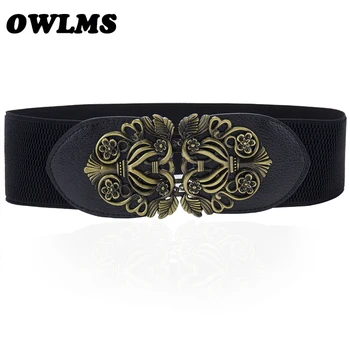 

New Elastic Black Cummerbunds for Women Luxury Brand Designer wide Belts for Costumes Jeans Belt Female Wedding Dress Waistband