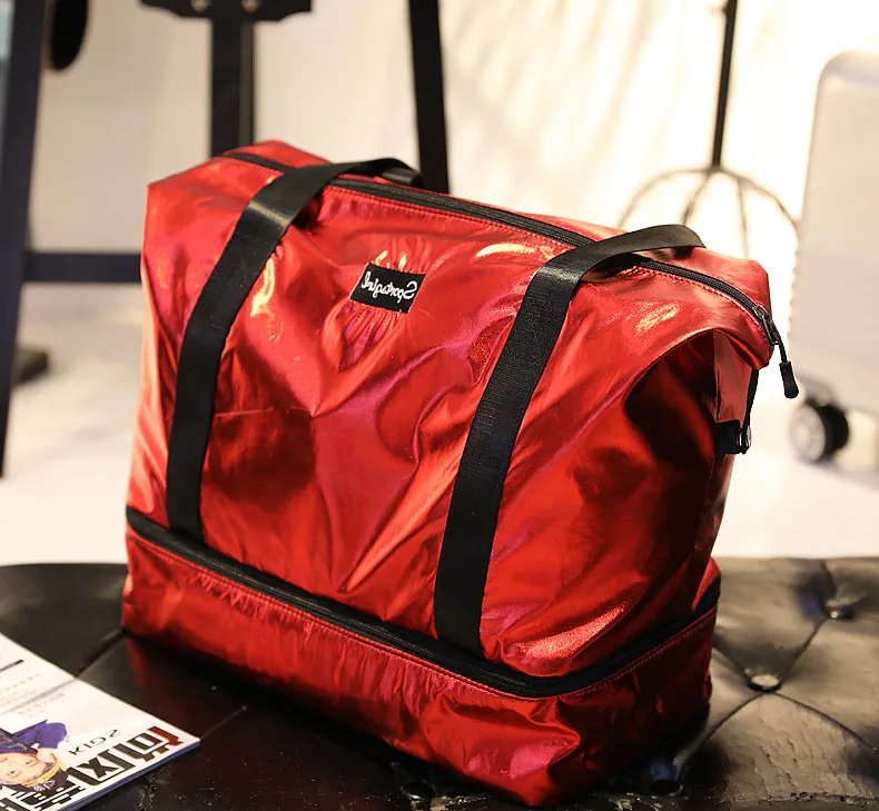 Glitter red Сумки для йоги тренажерного зала ТАС для занятий фитнесом, Sac De спортивная сумка сухой мокрой спортивной подготовки gymtas Сумки путешествия Плавание мешок полосатый sporttas XA654WA - Цвет: Glitter red